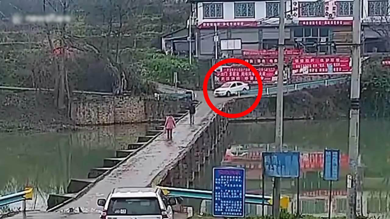 Car Falls in River