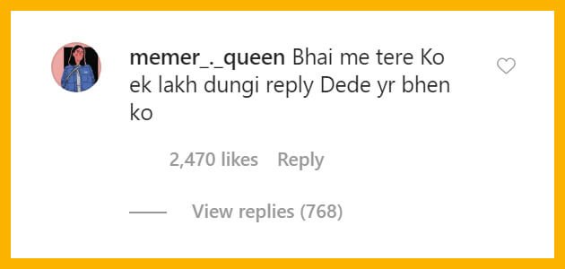 Kartik Aryan 1 lakh for replying to comment