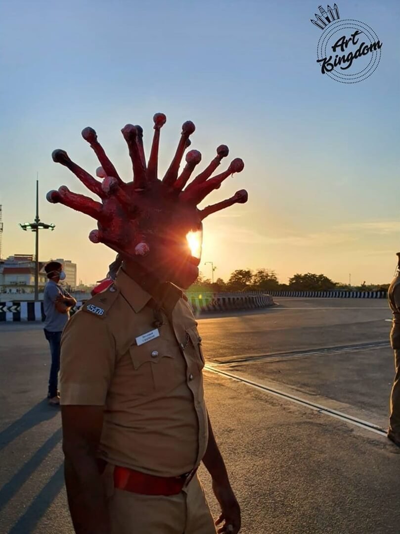 Corona Helmet Police